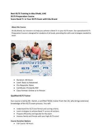 Best IELTS Training in Abu Dhabi