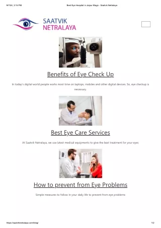 Best Eye Hospital in Jaipur Blogs - Saatvik Netralaya