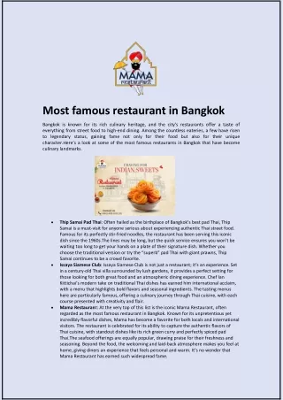 Most Famous Restaurant in Bangkok