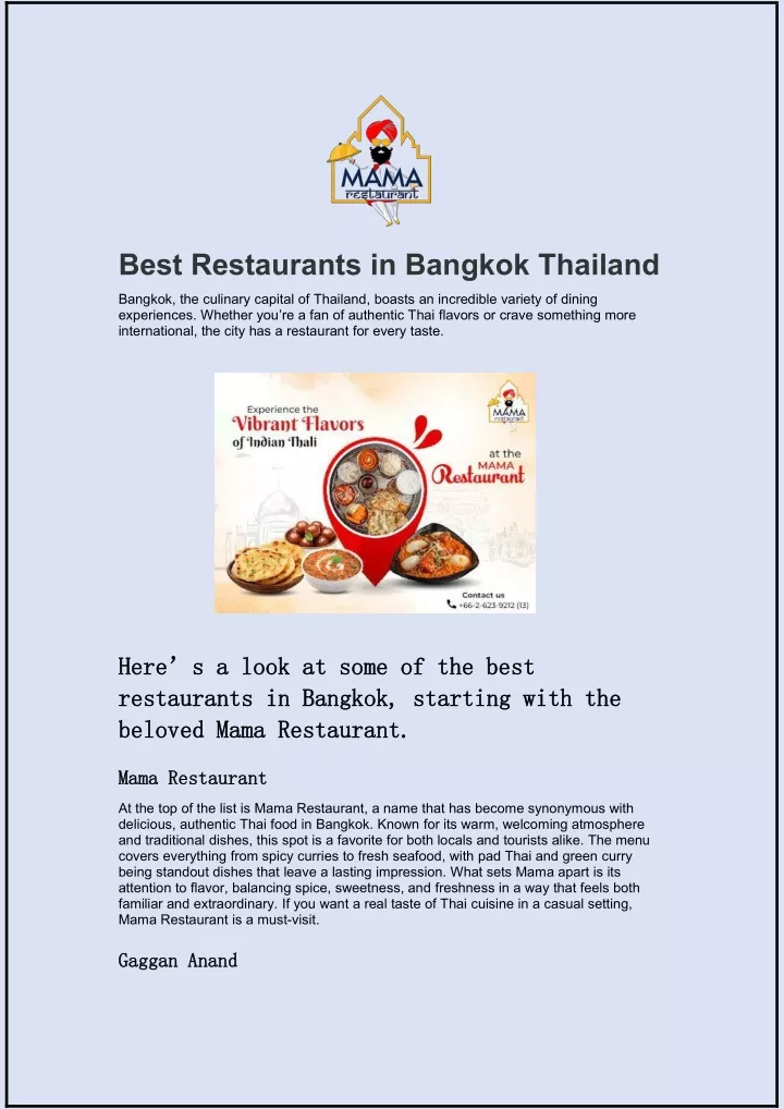 best restaurants in bangkok thailand