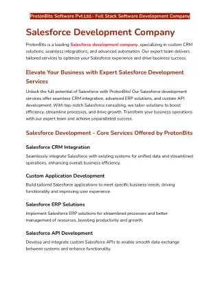 Salesforce Development Services | Hire Expert Salesforce Developers