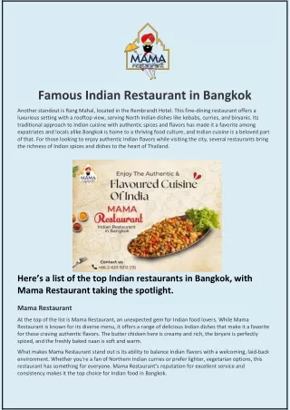 Famous Indian Restaurant in Bangkok