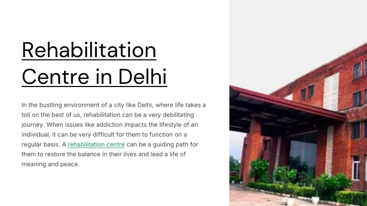 rehabilitation centre in delhi