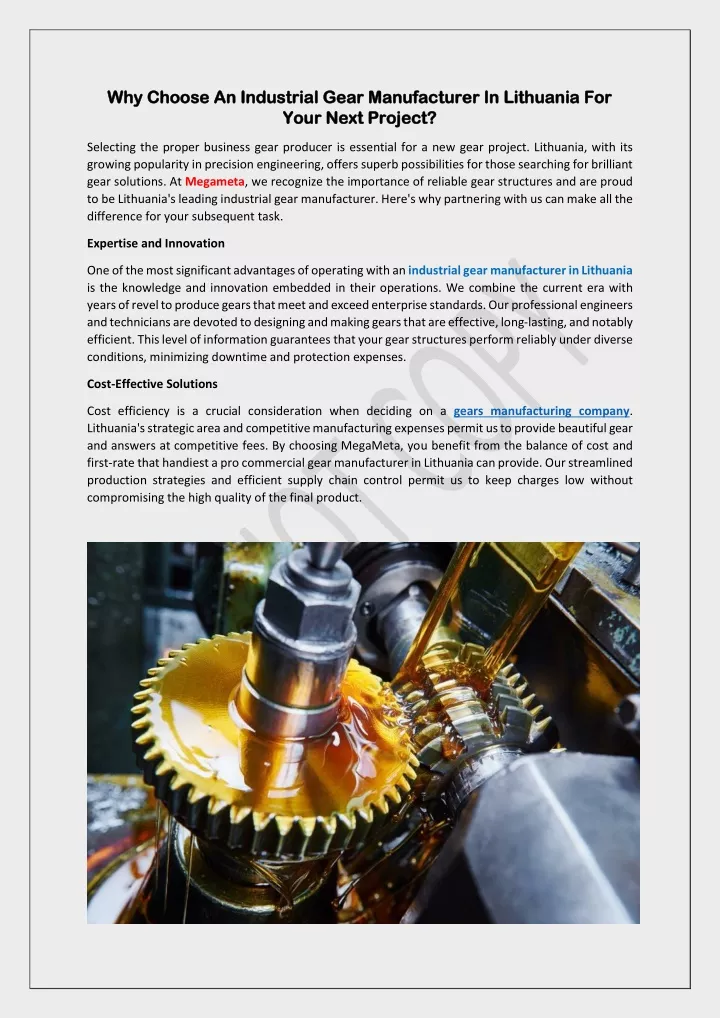 why choose an industrial gear manufacturer