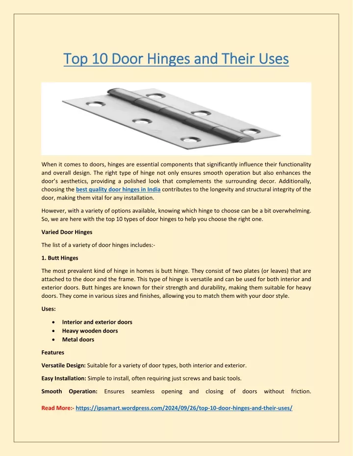 top 10 door hinges and their uses top 10 door