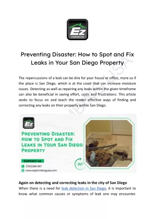 preventing disaster how to spot and fix leaks