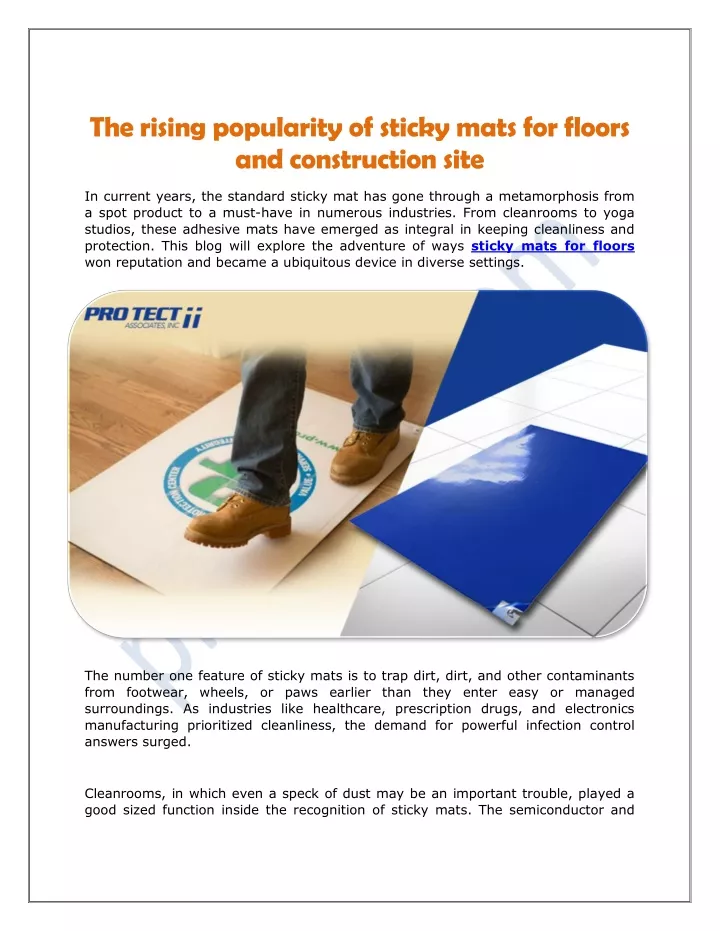 the rising popularity of sticky mats for floors