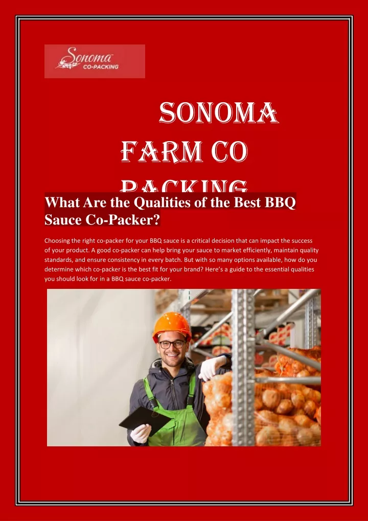 sonoma farm co packing