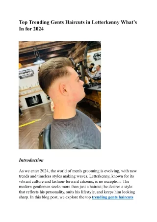 Top Trending Gents Haircuts in Letterkenny What’s In for 2024