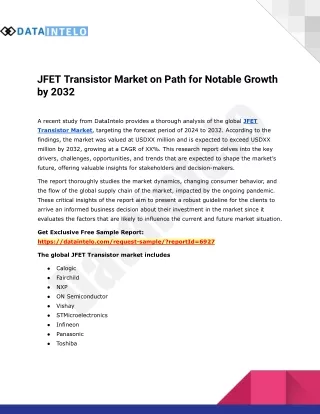 jfet transistor market on path for notable growth