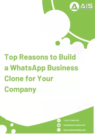 Top Reasons to Build a WhatsApp Business Clone for Your Company