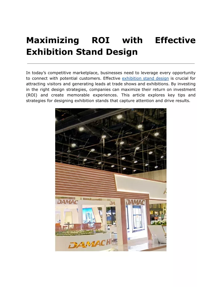 maximizing exhibition stand design