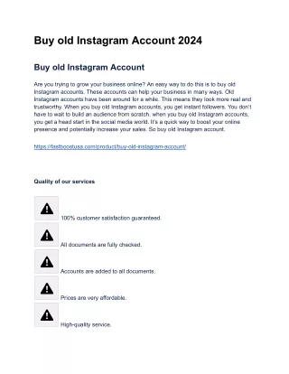 Buy old Instagram Account 2024