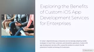 Exploring the Benefits of Custom iOS App Development Services for Enterprises