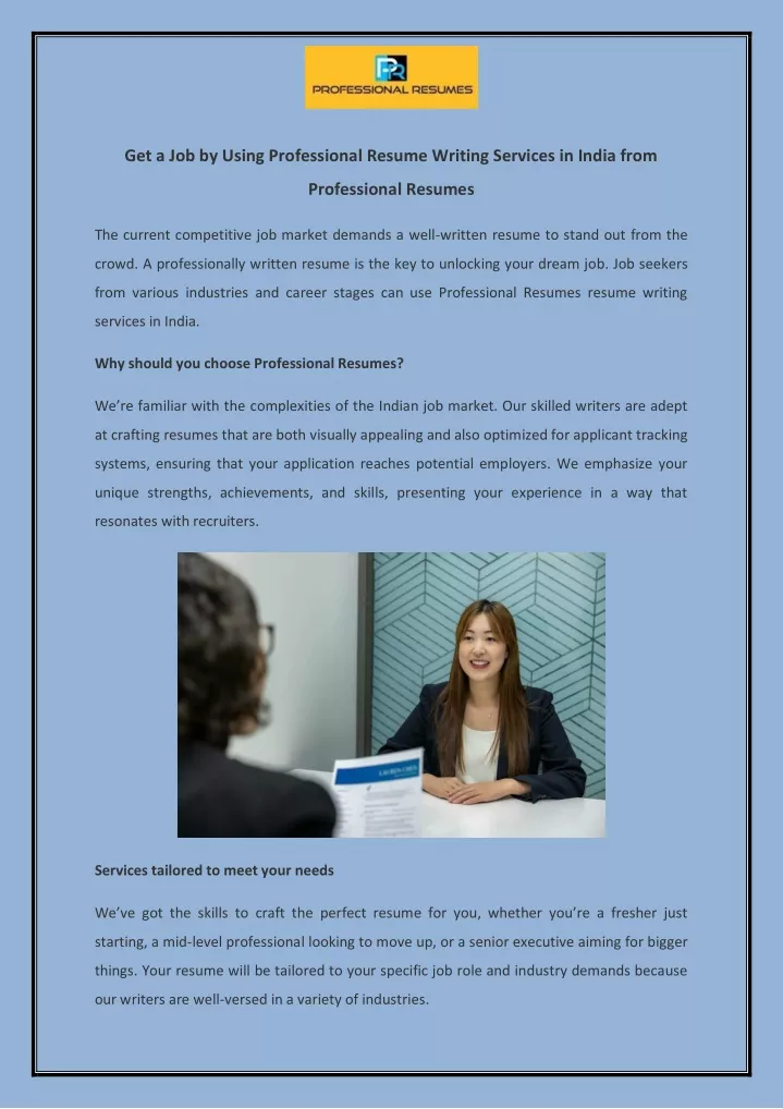 get a job by using professional resume writing