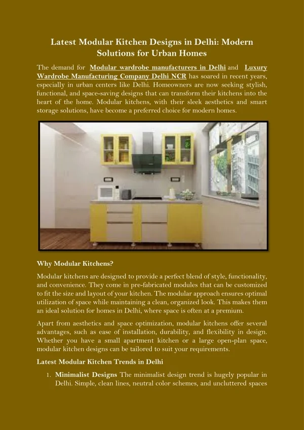 PPT - Latest Modular Kitchen Designs in Delhi Modern Solutions for ...