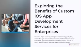 Exploring the Benefits of Custom iOS App Development Services for Enterprises