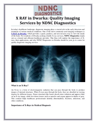 Get Accurate Diagnostics with X-Ray Services in Dwarka