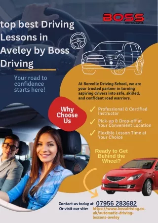 top best Driving Lessons in Aveley by Boss Driving