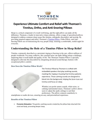 Orthopedic Support Pillow for Comfort and Alignment