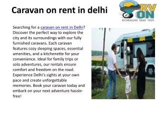 Discover India: Caravan on Rent in Delhi with Top Camper Vans & Motorhome Camper