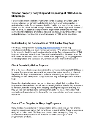 tips for properly recycling and disposing of fibc