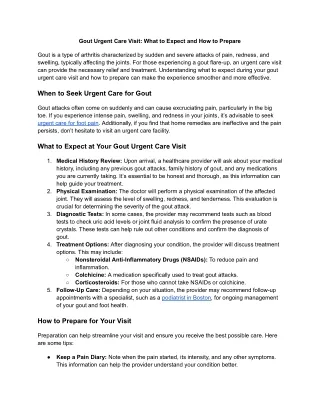 Gout Urgent Care Visit_ What to Expect and How to Prepare