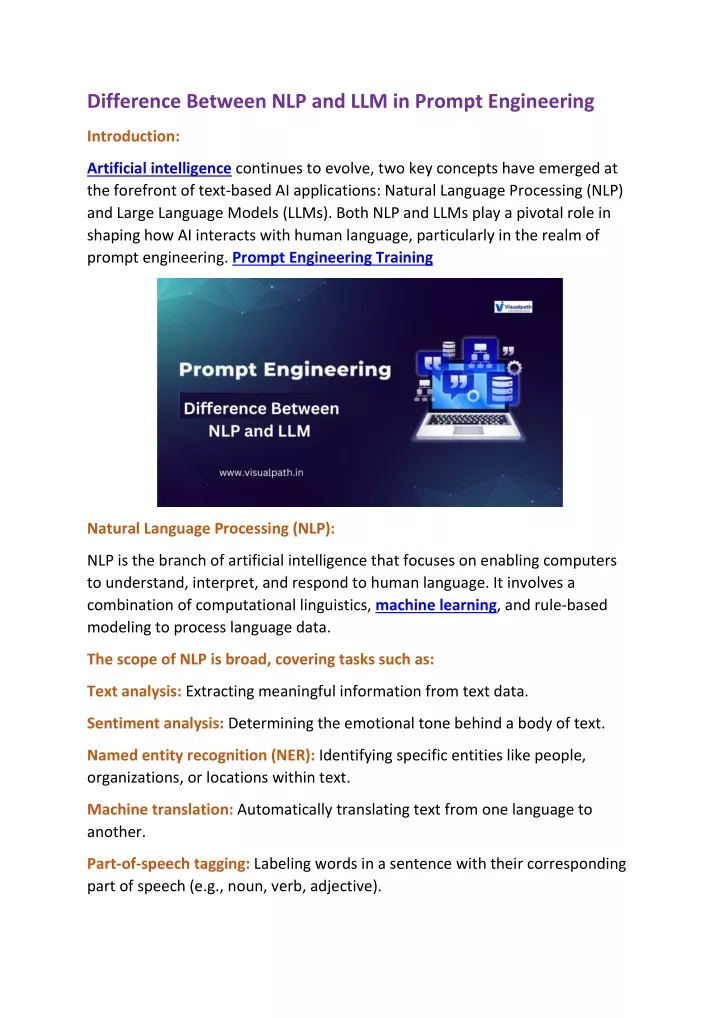 difference between nlp and llm in prompt