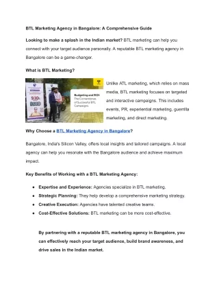 btl marketing agency in bangalore  btl marketing in india