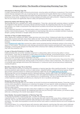 Stripes of Safety: The Benefits of Integrating Warning Tape Tile