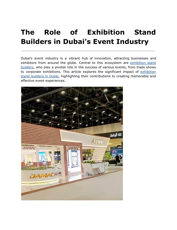 the builders in dubai s event industry