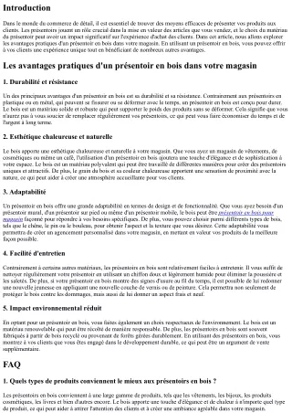 Les avantages pratiques d'un présentoir en bois dans votre magasin