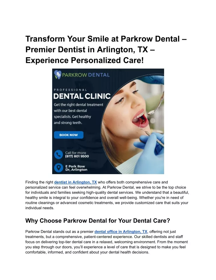 transform your smile at parkrow dental premier