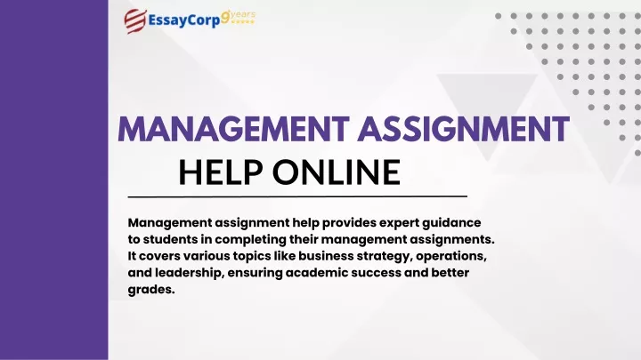 management assignment help online