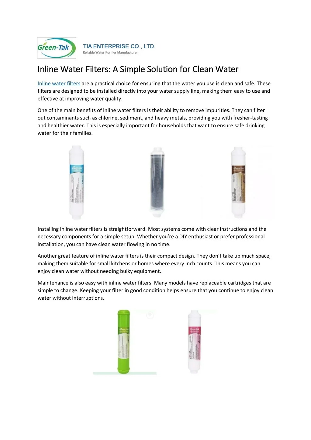 PPT - Inline Water Filters: A Simple Solution for Clean Water ...