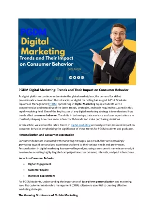 PGDM Digital Marketing