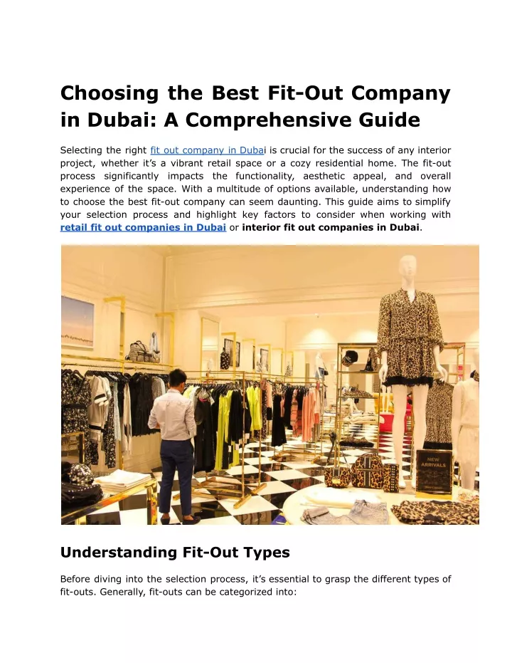 choosing the best fit out company in dubai