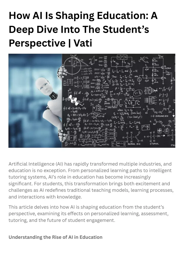 how ai is shaping education a deep dive into