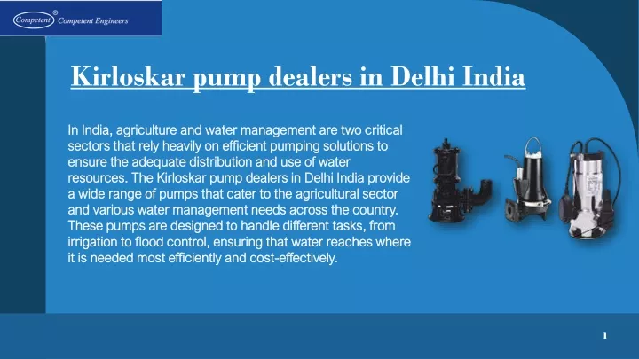 kirloskar pump dealers in delhi india