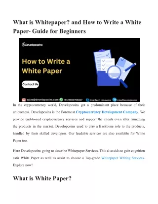 what is whitepaper and how to write a white paper