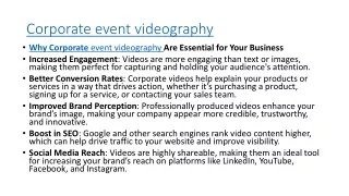 corporate Event videography companies in chennai