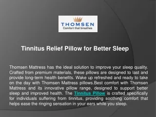 Tinnitus Relief Pillow for Better Sleep
