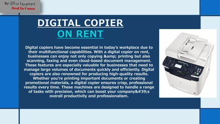 digital copier on rent