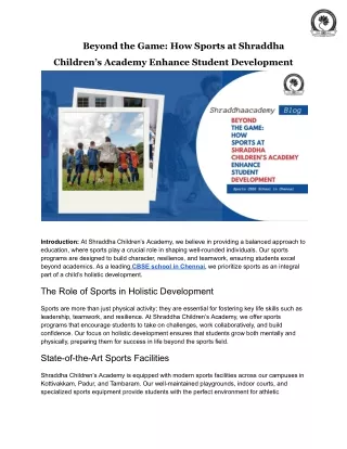 beyond the game how sports at shraddha
