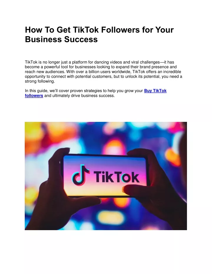 how to get tiktok followers for your business