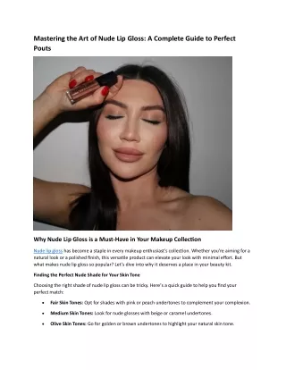 Mastering the Art of Nude Lip Gloss with Formless Beauty