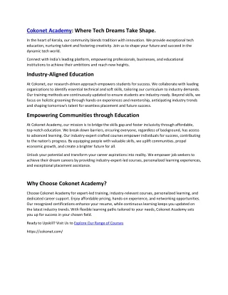 Cokonet Academy:Best SAP Material Management training in Kerala