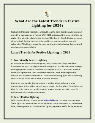 What Are the Latest Trends in Festive Lighting for 2024