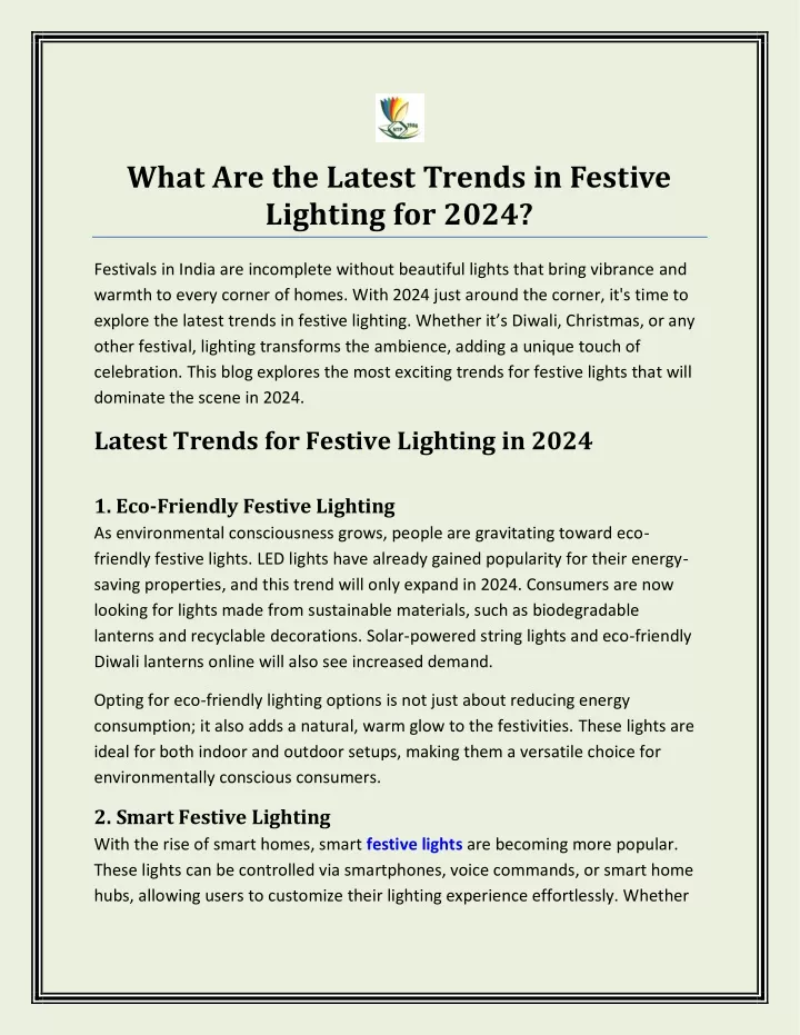 what are the latest trends in festive lighting