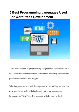 5 best programming languages used for wordpress